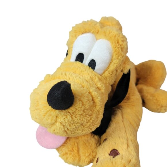 Disney Store Large Pluto Plush Orange Yellow 15" Stuffed Animal Doll Tongue Lay - Picture 2 of 11
